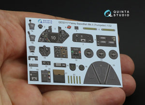 Quinta Studio QD32117 Fairey Swordfish Mk.II 3D-Printed &amp;amp; coloured Interior on decal paper (Trumpeter) 1/32 – Bild 3
