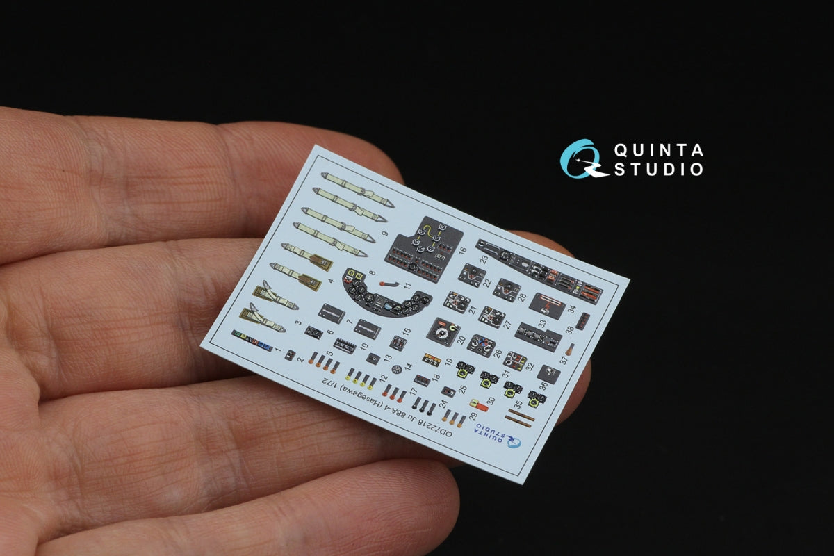 Quinta Studio QD72218 Ju 88A-4 3D-Printed &amp;amp; coloured Interior on decal paper (Hasegawa) 1/72 – Bild 6