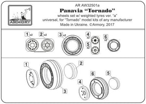 Armory Models AW32501a Panavia Tornado wheels, w/ tyres type “a” (DL) 1/32 – imagen 6