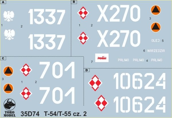 Maquette ToRo 35D74 T-54/T-55 dans l'armée polonaise, partie 2, échelle 1/35