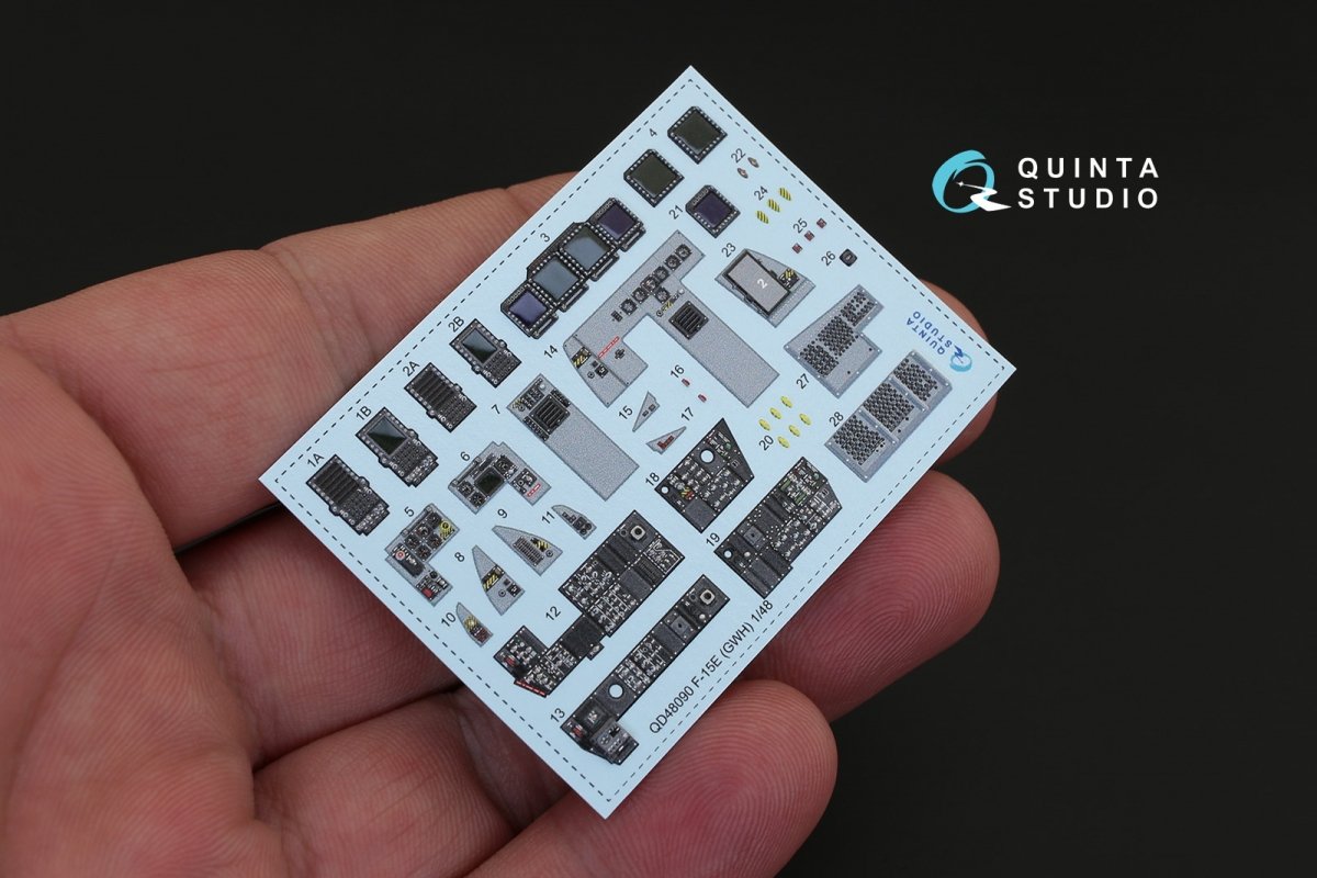 Quinta Studio QD48090 F-15E 3D-Printed &amp;amp; coloured Interior on decal paper (for GWH kit) 1/48 – imagen 2