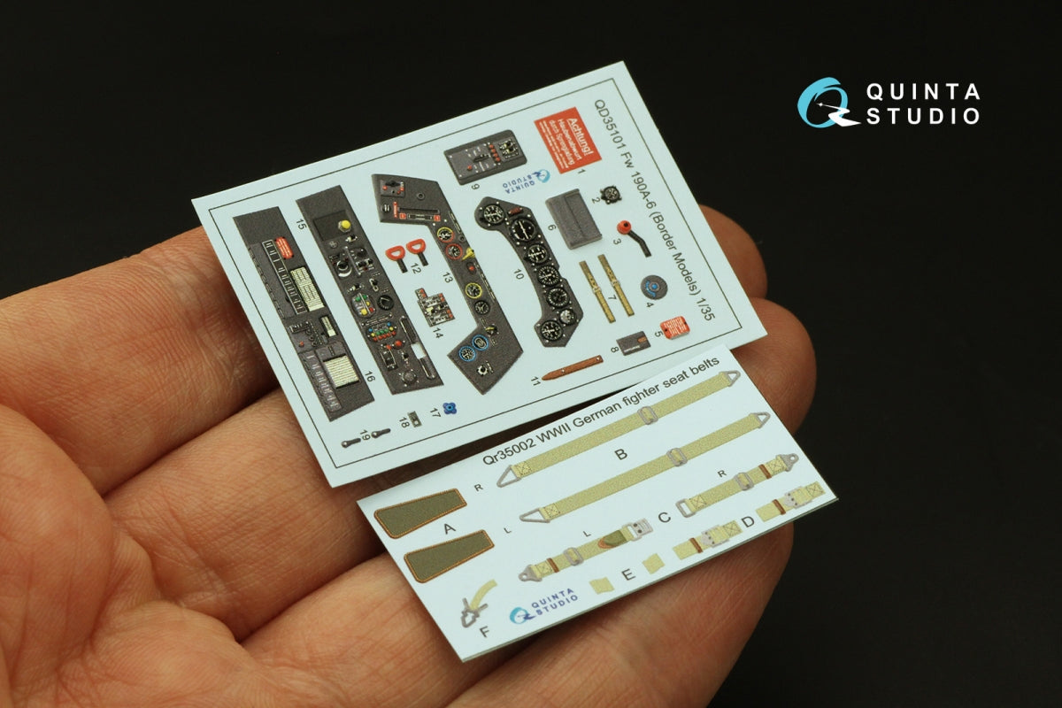 Quinta Studio QD35101 FW 190A-6 3D-Printed &amp;amp; coloured Interior on decal paper (Border Model) 1/35 – imagen 6
