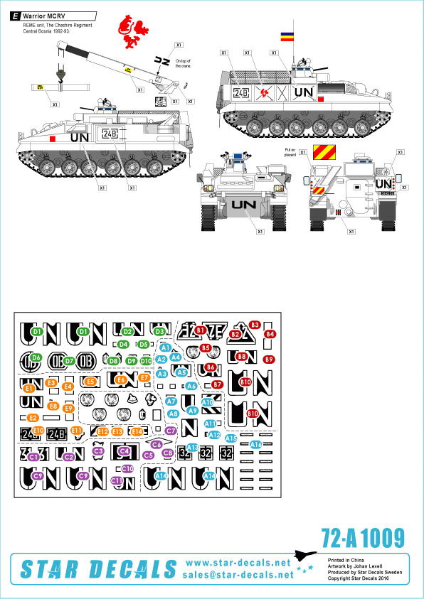Star Decals 72-A1009 Balkan Peacekeepers (1) British UN Warriors 1/72 – imagen 2
