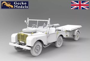Gecko Models 35GM0076 Korean War British FV18001 Mk. 1 80in 4x4 Utility Vehicle (Early Production) w/10-cwt Bantam Trailer 1/35 – Bild 2