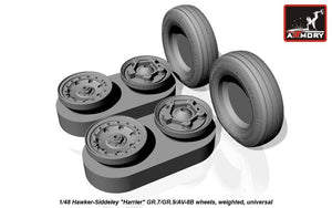 Armory Models AW48405 Hawker-Siddeley Harrier GR.7/GR.9/AV-8B wheels w/ weighted tyres 1/48 – imagen 6