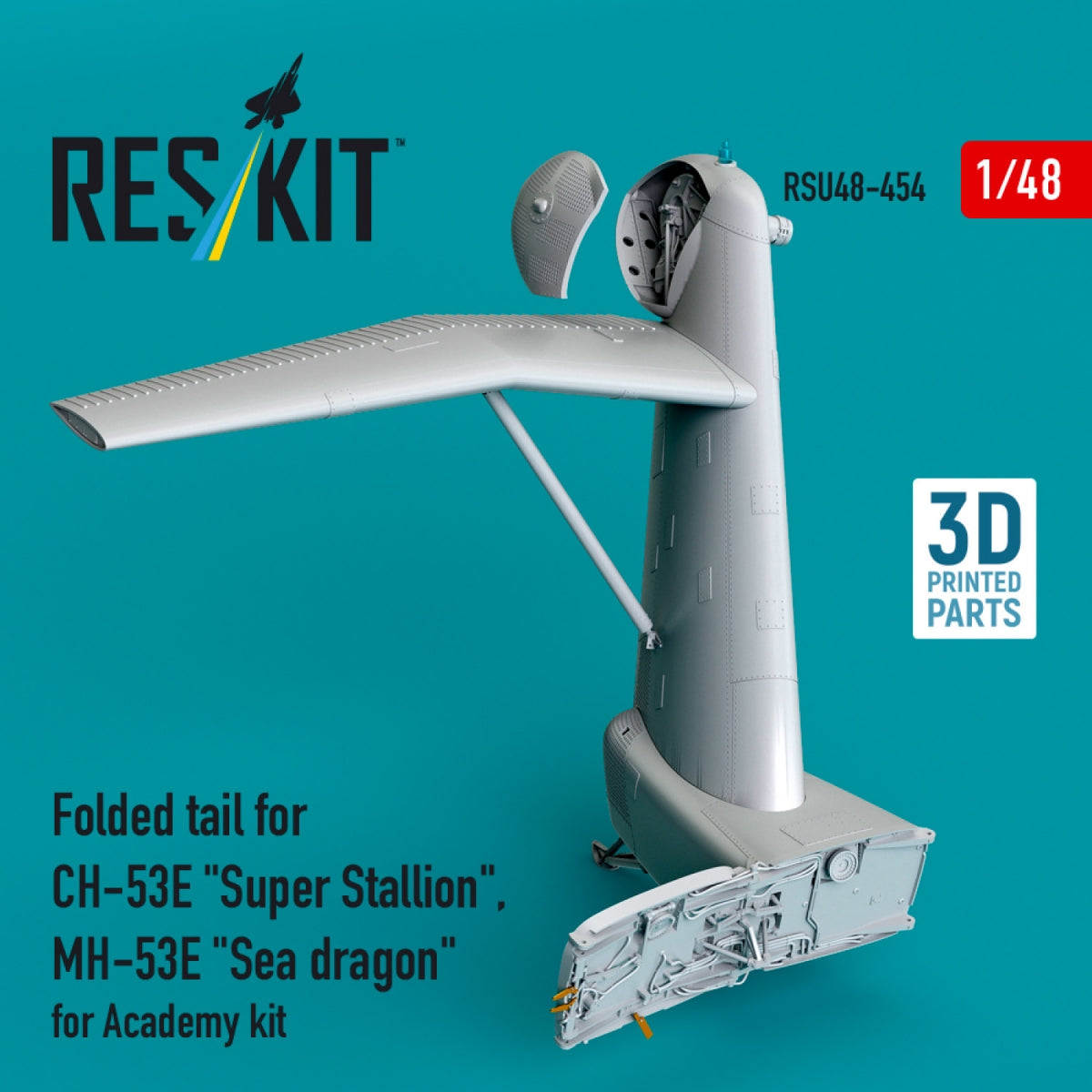 RESKIT RSU48-0454 Folded tail for CH-53E &amp;quot;Super Stallion&amp;quot;, MH-53E &amp;quot;Sea dragon&amp;quot; for Academy kit (3D printed) 1/48