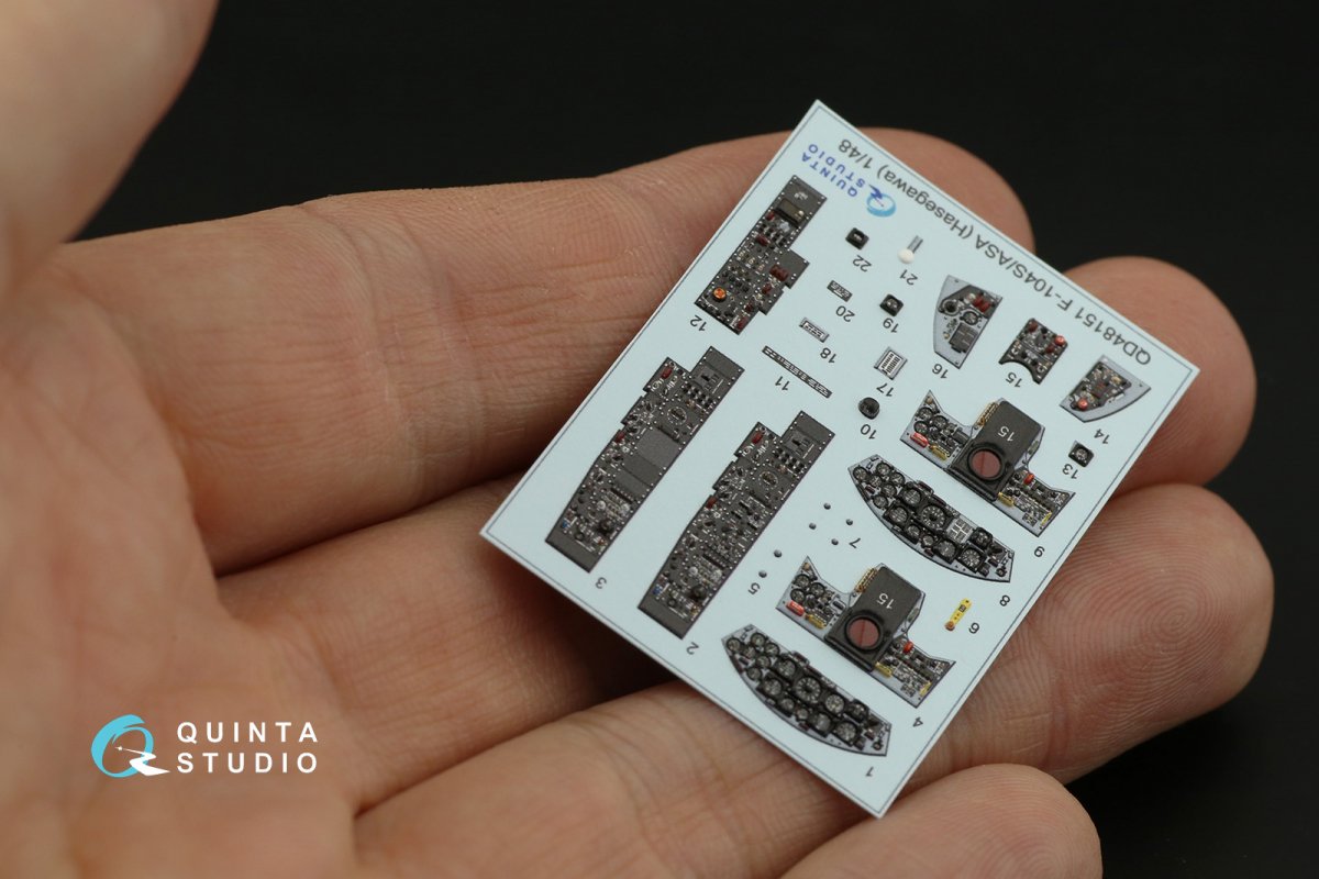 Quinta Studio QD48151 F-104S-ASA 3D-Printed &amp;amp; coloured Interior on decal paper (Hasegawa) 1/48 – Bild 6