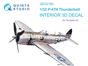 Quinta Studio QD32190 P-47N Thunderbolt 3D-Printed coloured Interior on decal paper (Trumpeter) 1/32
