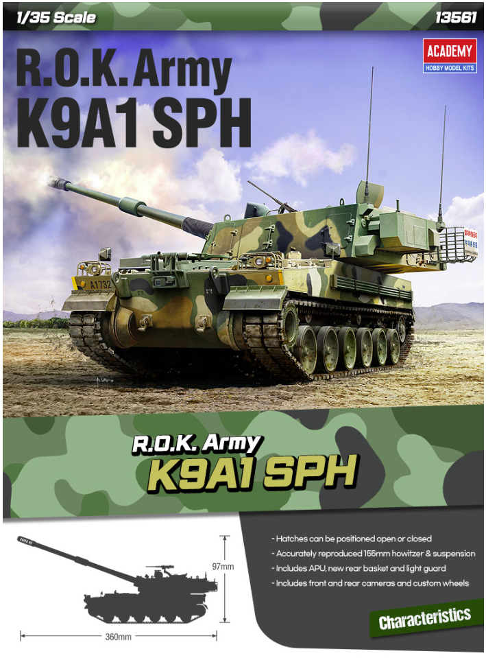 Academy 13561 ROK Army K9A1 155mm Self-Propelled Howitzer 1/35 – imagen 2