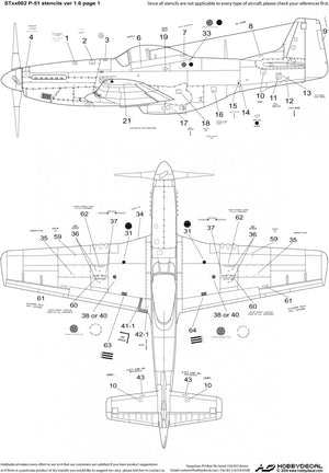 HobbyDecal ST48002V1 P-51 Stencils ver 1 1/48 – immagine 2