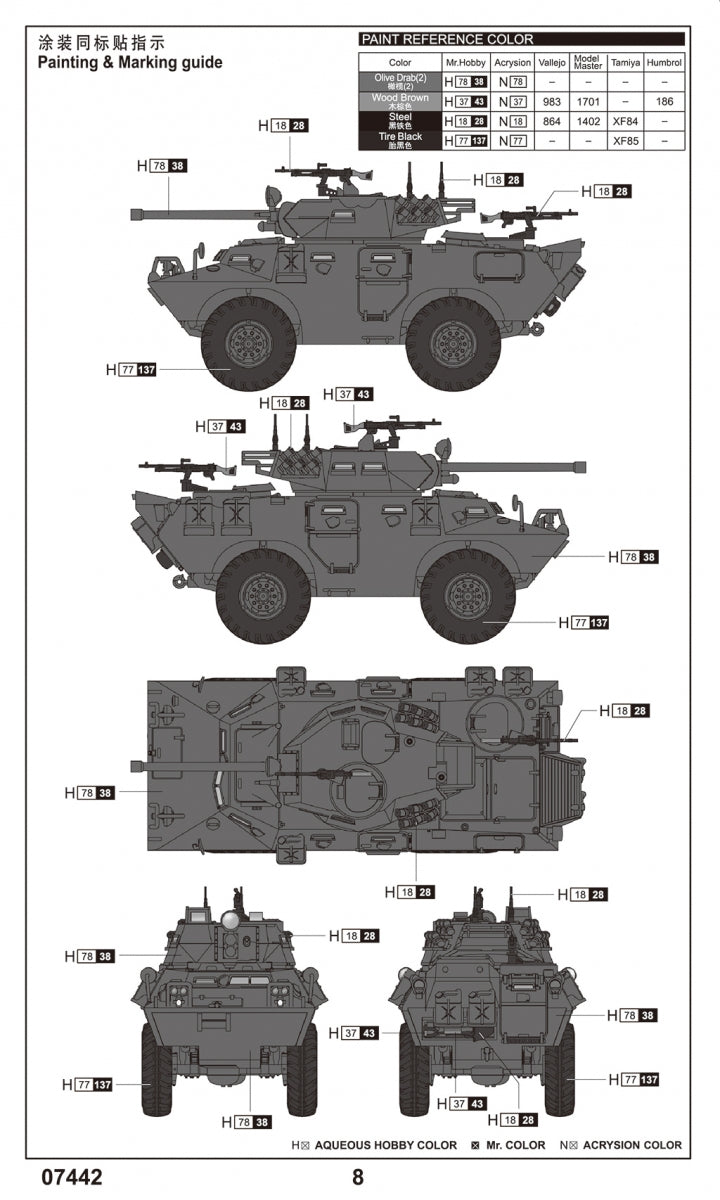 Trumpeter 07442 LAV-150 APC Canon Mecar de 90 mm 1/72 – image 13