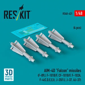RESKIT RS48-0431 AIM-4D &amp;quot;Falcon&amp;quot; missiles (4 pcs) (3D Printed) 1/48 – Bild 2