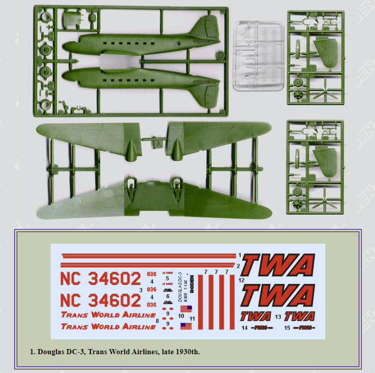 Roden 309 Douglas DC-3 Trans World Airlines 1/144 – Bild 2