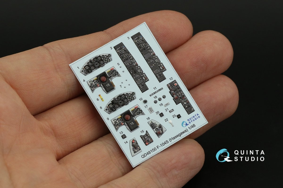 Quinta Studio QD48150 F-104S 3D-Printed &amp;amp; coloured Interior on decal paper (Hasegawa) 1/48 – Bild 6