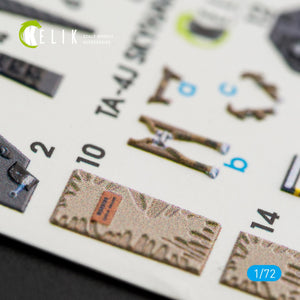 KELIK K72018 TA-4J &amp;quot;SKYHAWK&amp;quot; INTERIOR 3D DECALS FOR FUJIMI/HOBBY 2000 KIT 1/72 – immagine 4