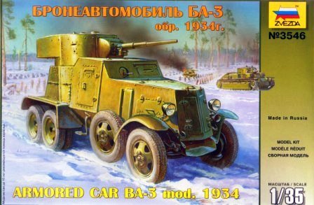 Zvezda 3546 BA-3 mod. 1934 Soviet WW2 Armored Car 1/35