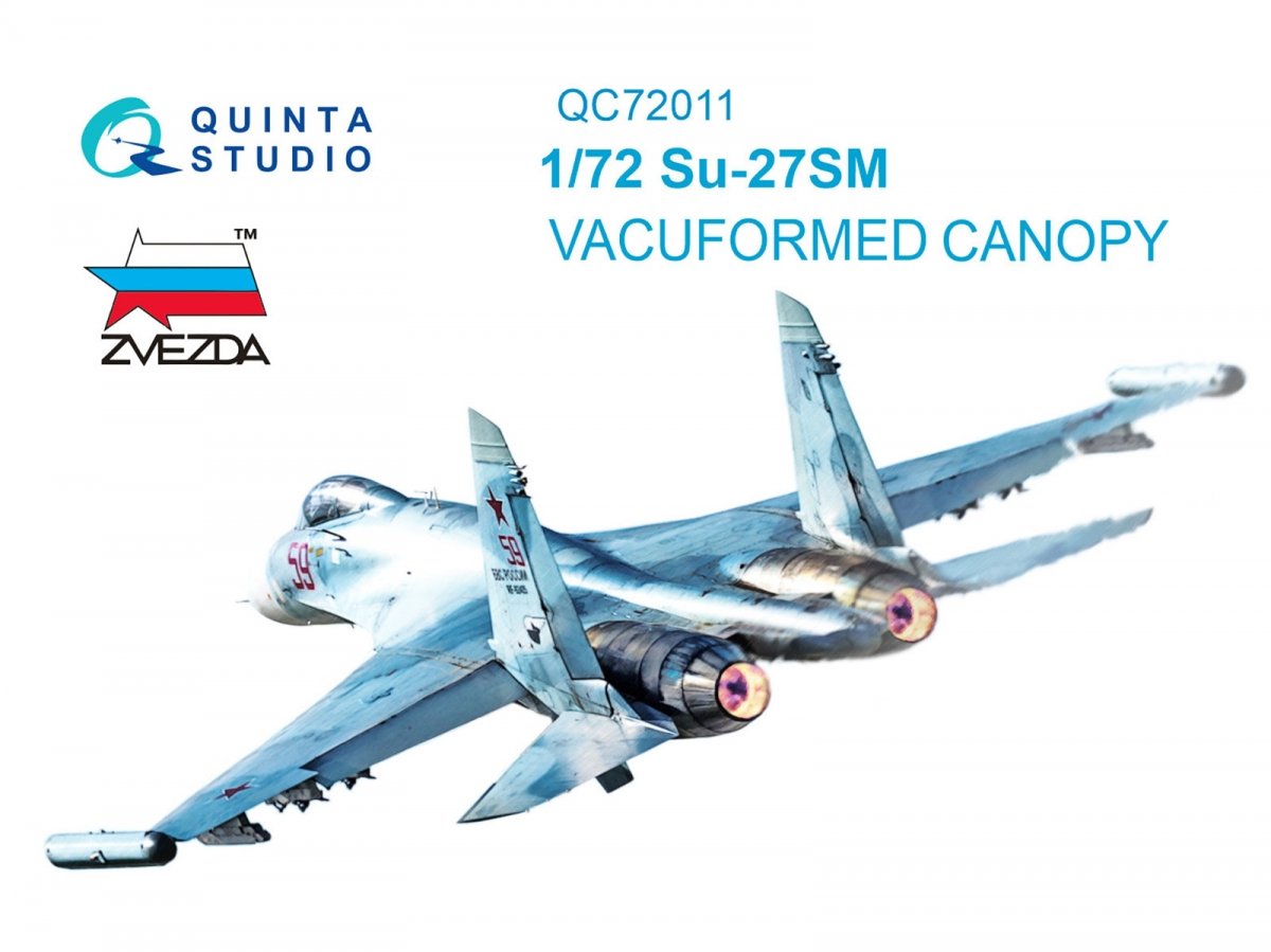 Verrière transparente thermoformée Quinta Studio QC72011 Su-27SM (pour kit Zvezda) 1/72