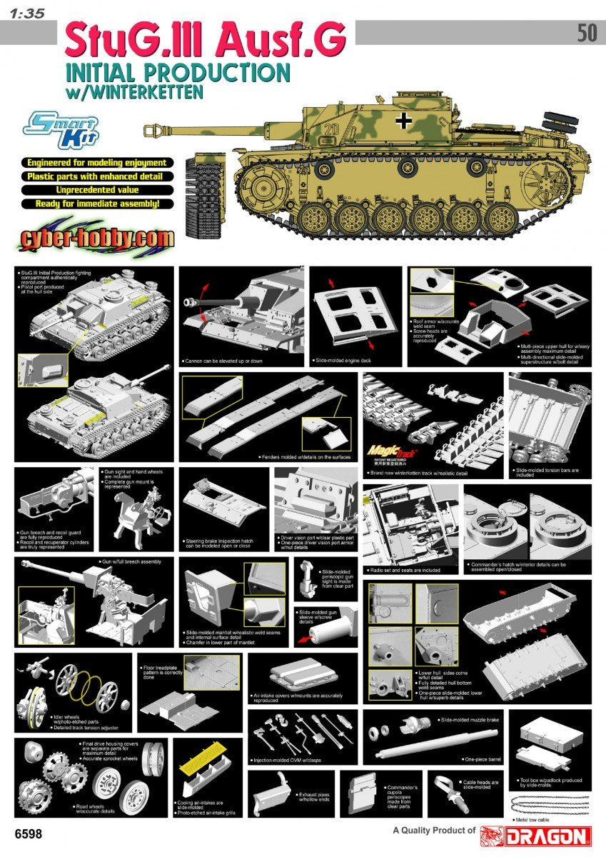 Cyber Hobby 6598 StuG.III Ausf.G Initial 1/35 – immagine 2