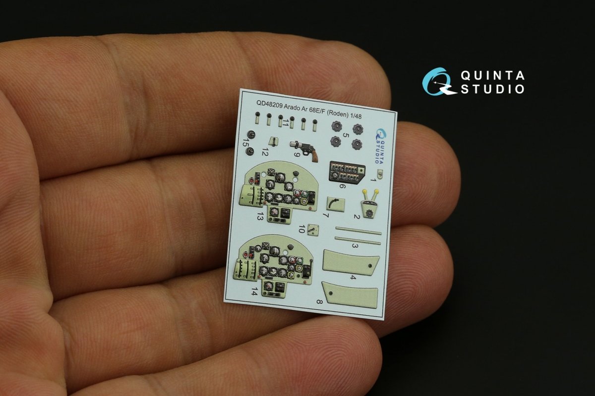 Quinta Studio QD48209 Arado Ar 68 E/F 3D-Printed &amp;amp; coloured Interior on decal paper (Roden) 1/48 – imagen 2