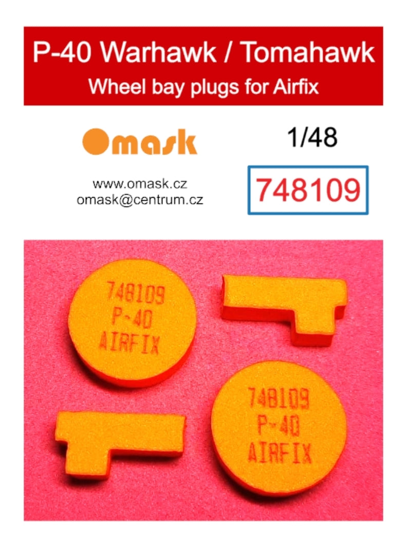 Omask 748109 P-40 Warhawk / Tomahawk wheel bay plugs (for Airfix) 1/48