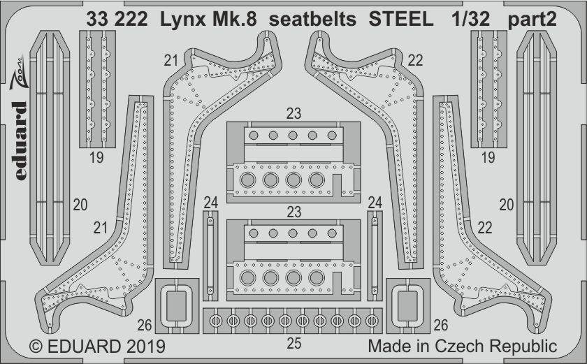 Eduard 33222 Lynx Mk.8 seatbelts STEEL REVELL 1/32 – Bild 2
