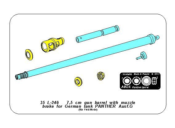 Canon Aber 35L-246 de 7,5 cm avec frein de bouche pour Panther Ausf.G (pour le modèle Rye Field) au 1/35 – image 3