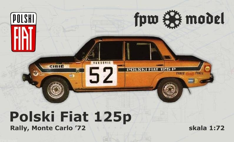 FPW Modèle 72605 Fiat 125p, Rallye Monte Carlo &amp;#39;72 1/72