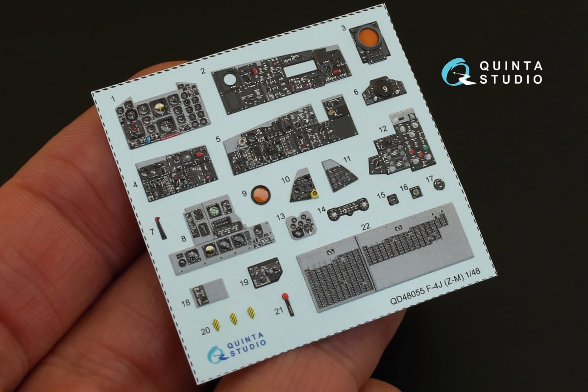 Quinta Studio QD48055 F-4J 3D-Printed &amp;amp; coloured Interior on decal paper (for ZM SWS kit) 1/48 – zdjęcie 6