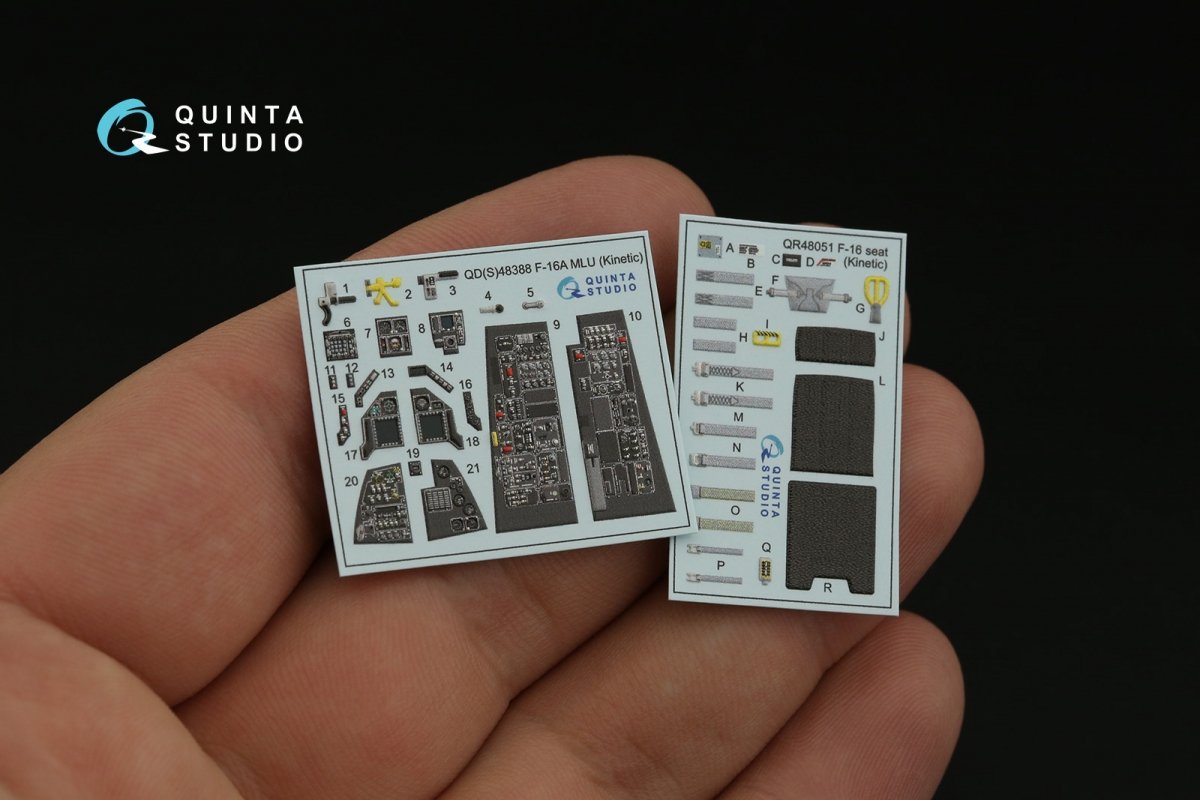 Intérieur imprimé en 3D et coloré sur papier décalcomanie Quinta Studio QD48388 F-16A MLU (Kinetic) à l&amp;#39;échelle 1/48 – image 4