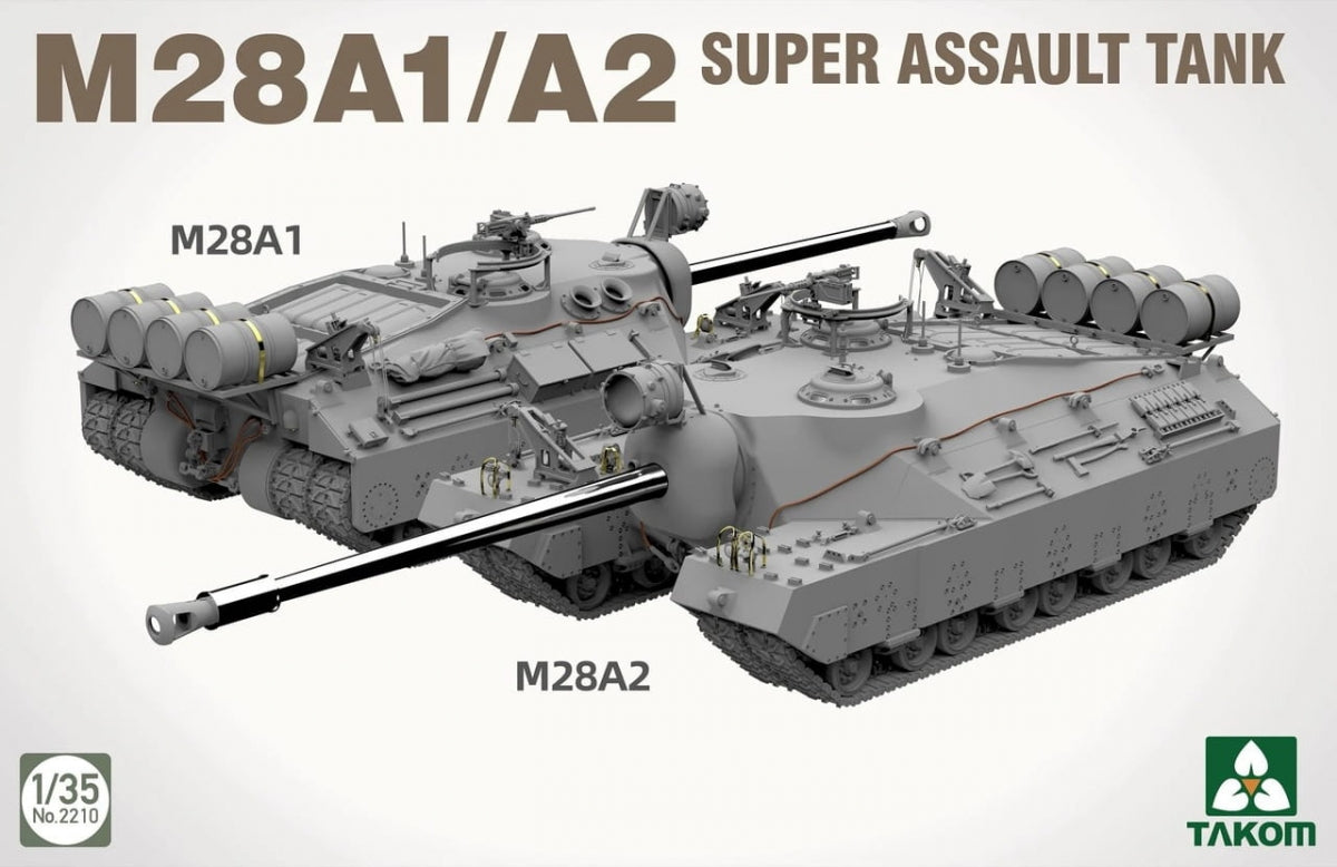 Takom 2209W T28 BOX MODELING GUIDE + T28 SUPER HEAVY TANK + M28A1/A2 SUPER ASSAULT TANK 1/35