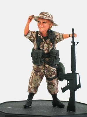 FineMolds FT5 Gulf War U.S. Infantry Woman &amp;amp; M16A2 1/12 – imagen 2