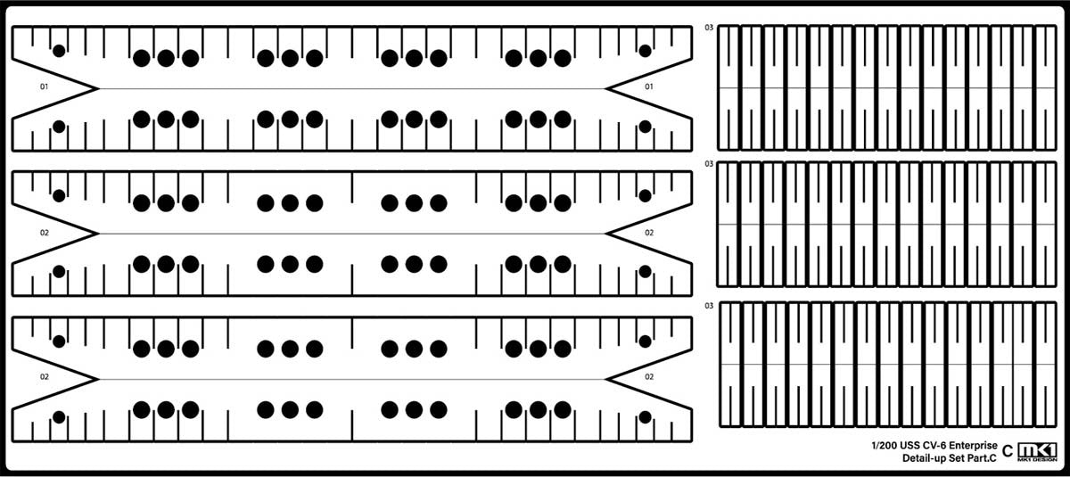 MK1 Design MD-20021 US Navy Aircraft Carrier CV-6 Enterprise Detail Up Parts Dx for Trumpeter 1/200 – imagen 54