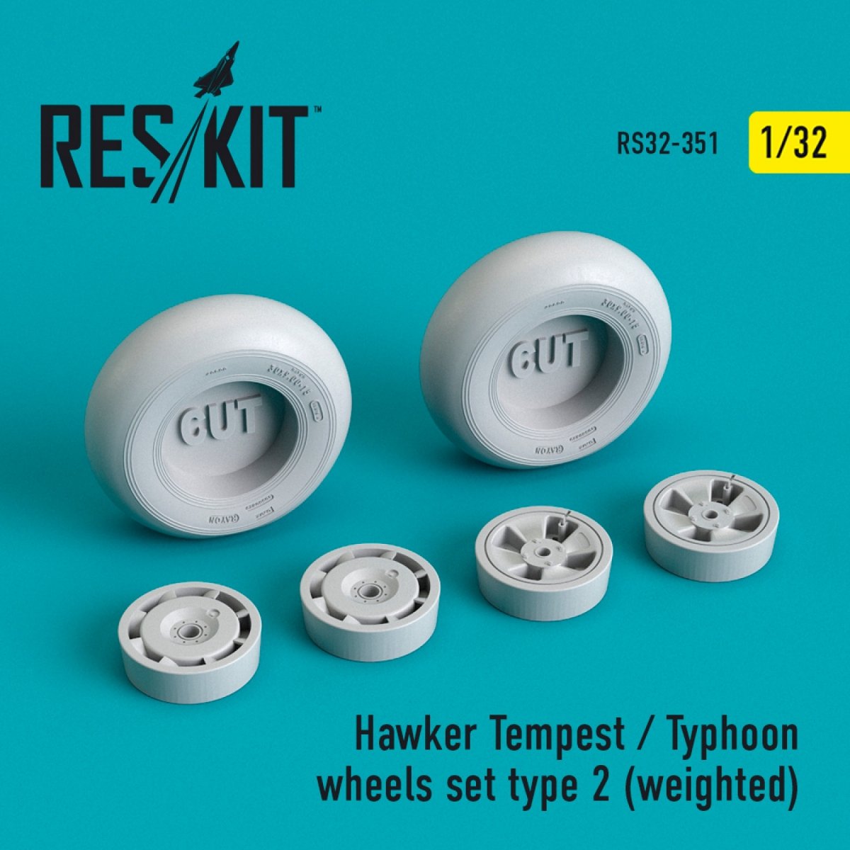 RESKIT RS32-0351 HAWKER TEMPEST/TYPHOON JEU DE ROUES TYPE 2 (LESTÉ) 1/32
