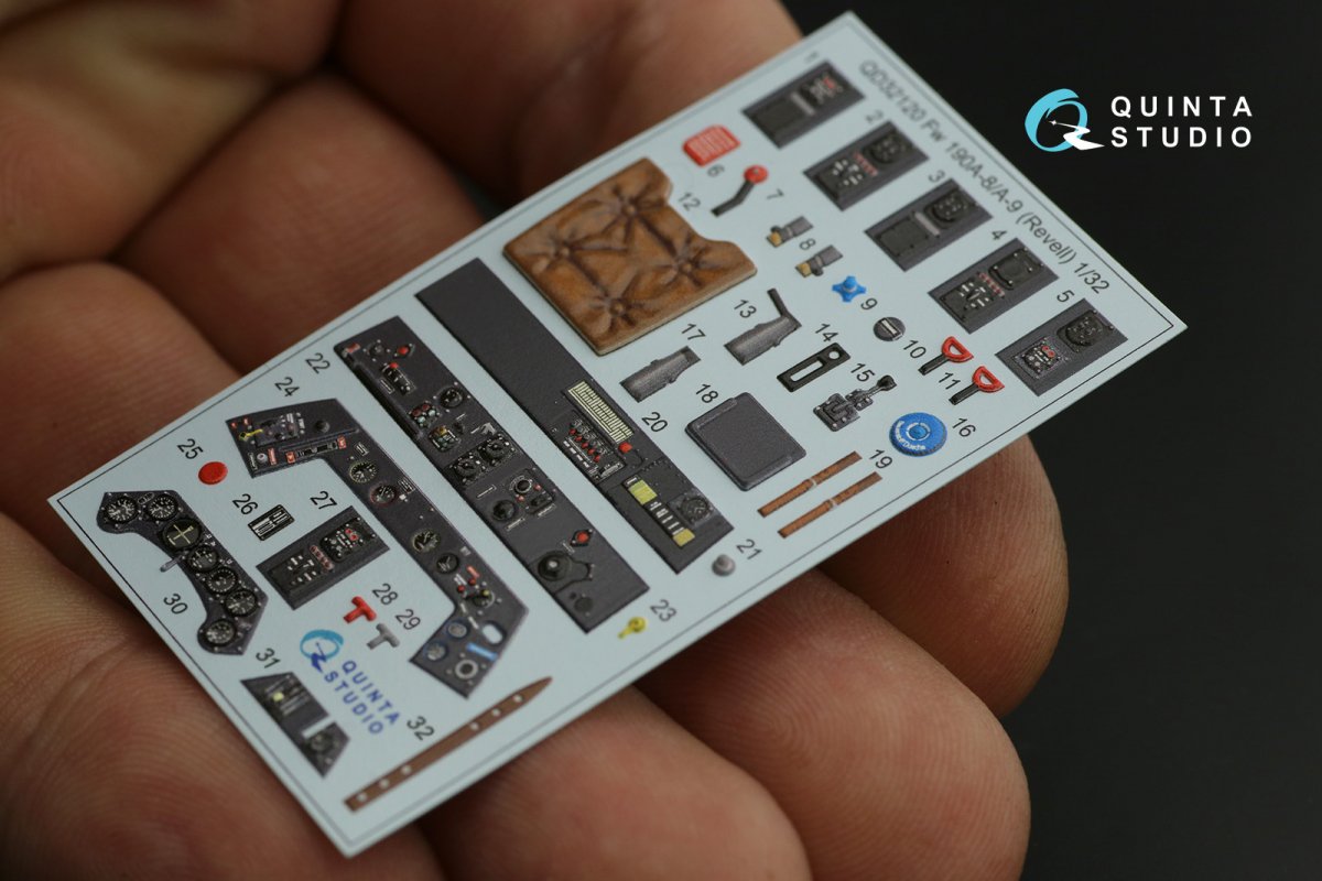Quinta Studio QD32120 Fw 190 A-8/A-9 3D-Printed &amp;amp; coloured Interior on decal paper ( Revell ) 1/32 – imagen 11