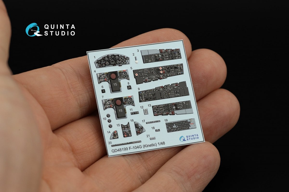 Quinta Studio QD48199 F-104G 3D-Printed &amp;amp; coloured Interior on decal paper (Kinetic) 1/48 – imagen 5