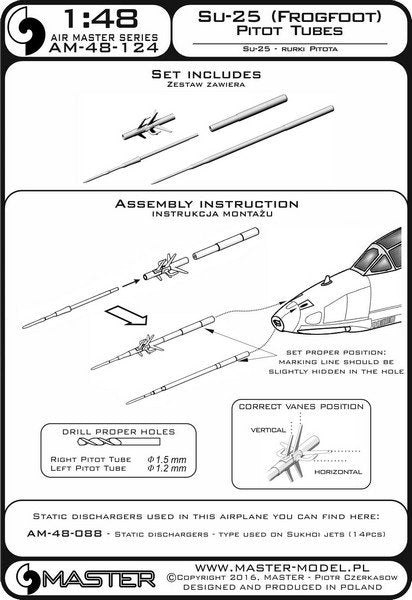 Master AM-48-124 Sukhoi Su-25 (Frogfoot) - Pilot Tubes 1/48 – immagine 4