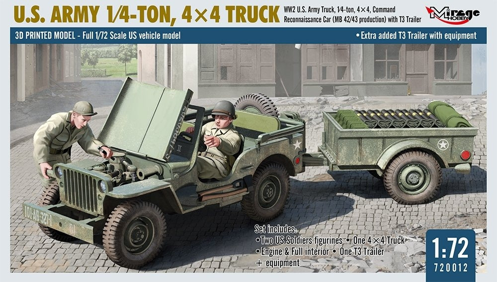 Mirage Hobby 720012 Camion 4x4 de l&amp;#39;armée américaine, 1/4 de tonne, échelle 1/72  – image 2
