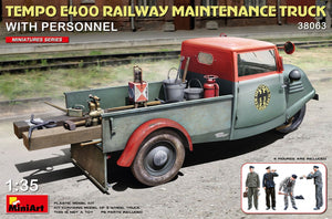 Camion d&amp;#39;entretien ferroviaire MiniArt 38063 Tempo E400 avec personnel 1/35
