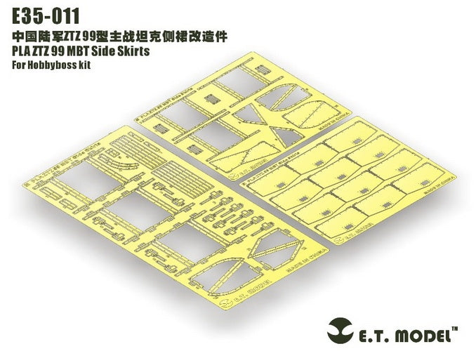 E.T Model E35-010+E35-011 PLA ZTZ 99/99A MBT Basic For Hobbyboss 82438/82439 &amp;amp; Side Skirts – zdjęcie 11