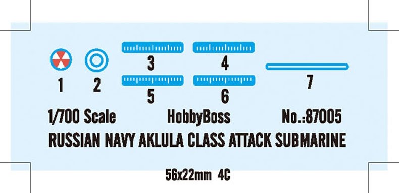 Hobby Boss 87005 Russian Navy Akula Class Attack Submarine 1/700 – imagen 3