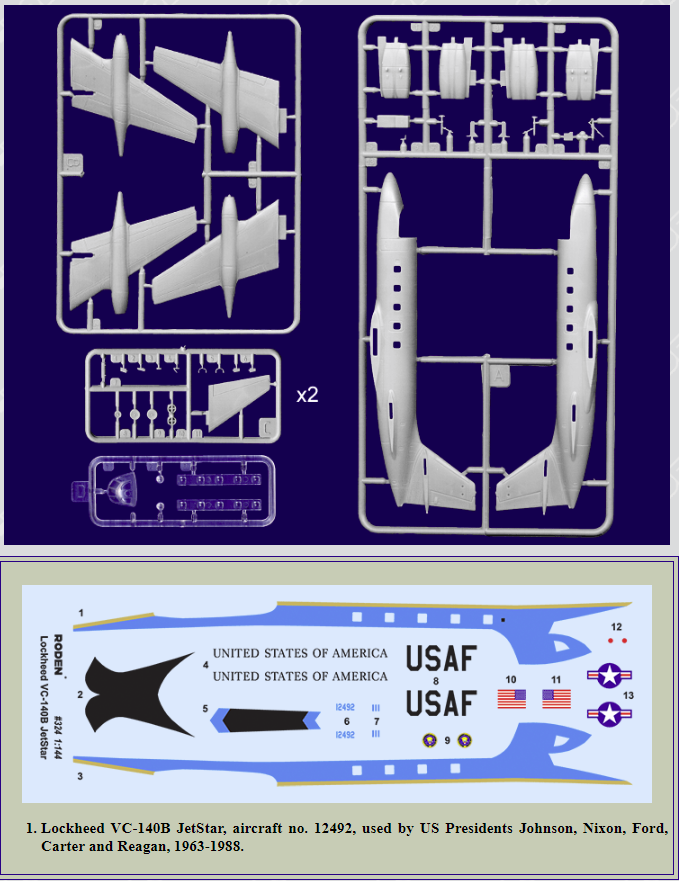 Roden 324 Lockheed VC-140B JetStar 1/144 – zdjęcie 2