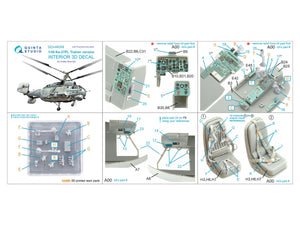 Quinta Studio QD+48358 Ka-27PL Version d&amp;#39;entraînement, intérieur coloré imprimé en 3D sur papier décalcomanie (Hobby Boss) (avec pièces en résine imprimées en 3D) 1/48 – image 14