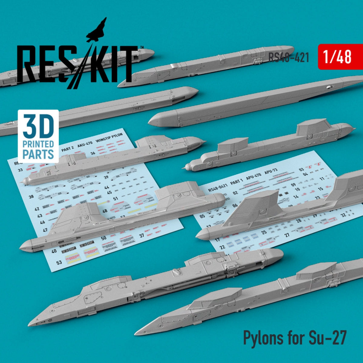 RESKIT RS48-0421 PYLÔNES POUR SU-27 1/48