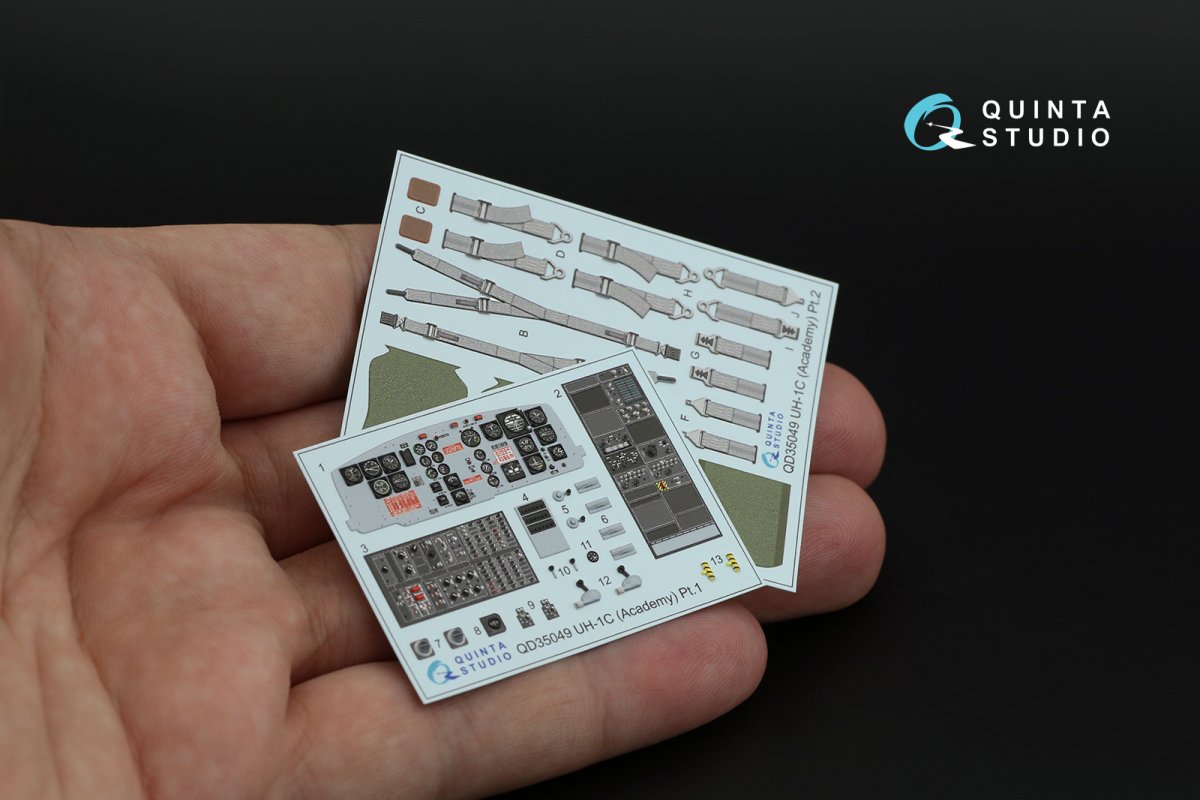 Quinta Studio QD35049 UH-1C 3D-Printed &amp;amp; coloured Interior on decal paper ( Academy ) 1/35 – imagen 9