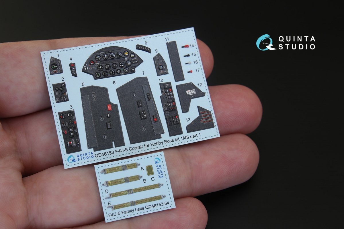 Quinta Studio QD48153 F4U-5 3D-Printed &amp;amp; coloured Interior on decal paper (for Hobby Boss kit) 1/48 – imagen 3
