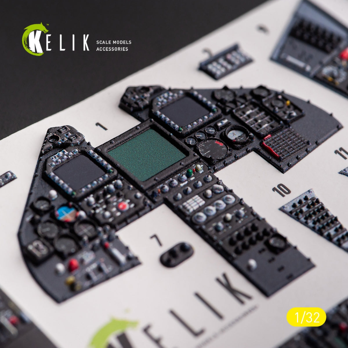 KELIK K32028 F-117A - Type 2 interior 3D decals for Trumpeter kit 1/32 – imagen 4