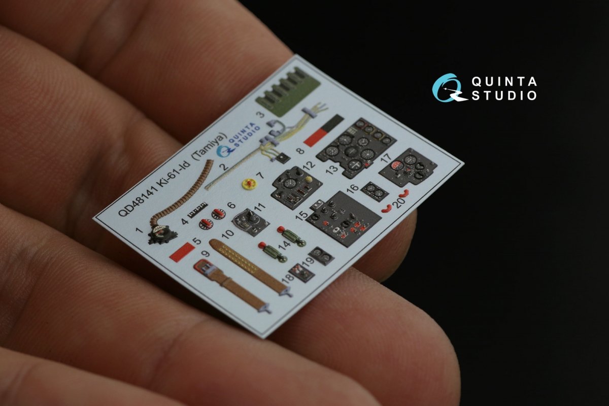 Quinta Studio QD48141 Ki-61-Id 3D-Printed &amp;amp; coloured Interior on decal paper (Tamiya) 1/48 – imagen 8