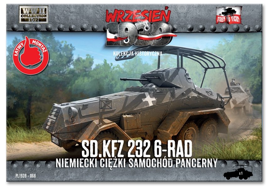 First to Fight PL068 SD.KFZ 232 6-RAD Niemiecki Ciężki Samochód Pancerny 1/72 – zdjęcie 2