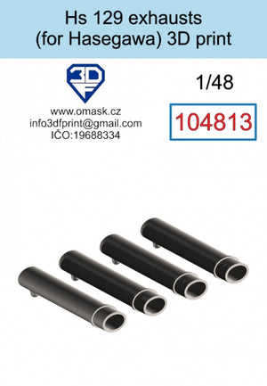 Omask 104813 Hs 129 Échappements (pour Hasegawa/Hobby 2000) Impression 3D 1/48