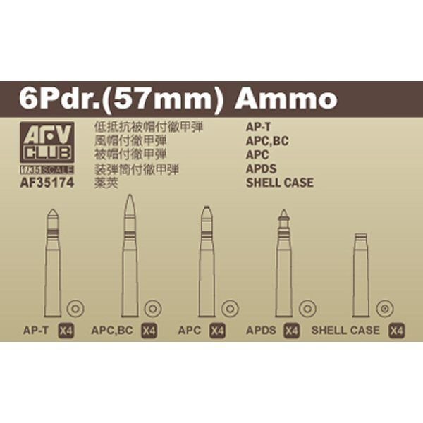 AFV Club 35174 Ammunition 6 Pdr (57mm) 1/35 – imagen 2